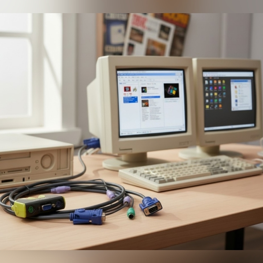 IOGEAR MiniView Micro 2-Port VGA PS/2 KVM Switch Model GCS62 (VSE) Technology. V